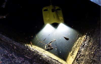 管路の吐出口付近の点検状況